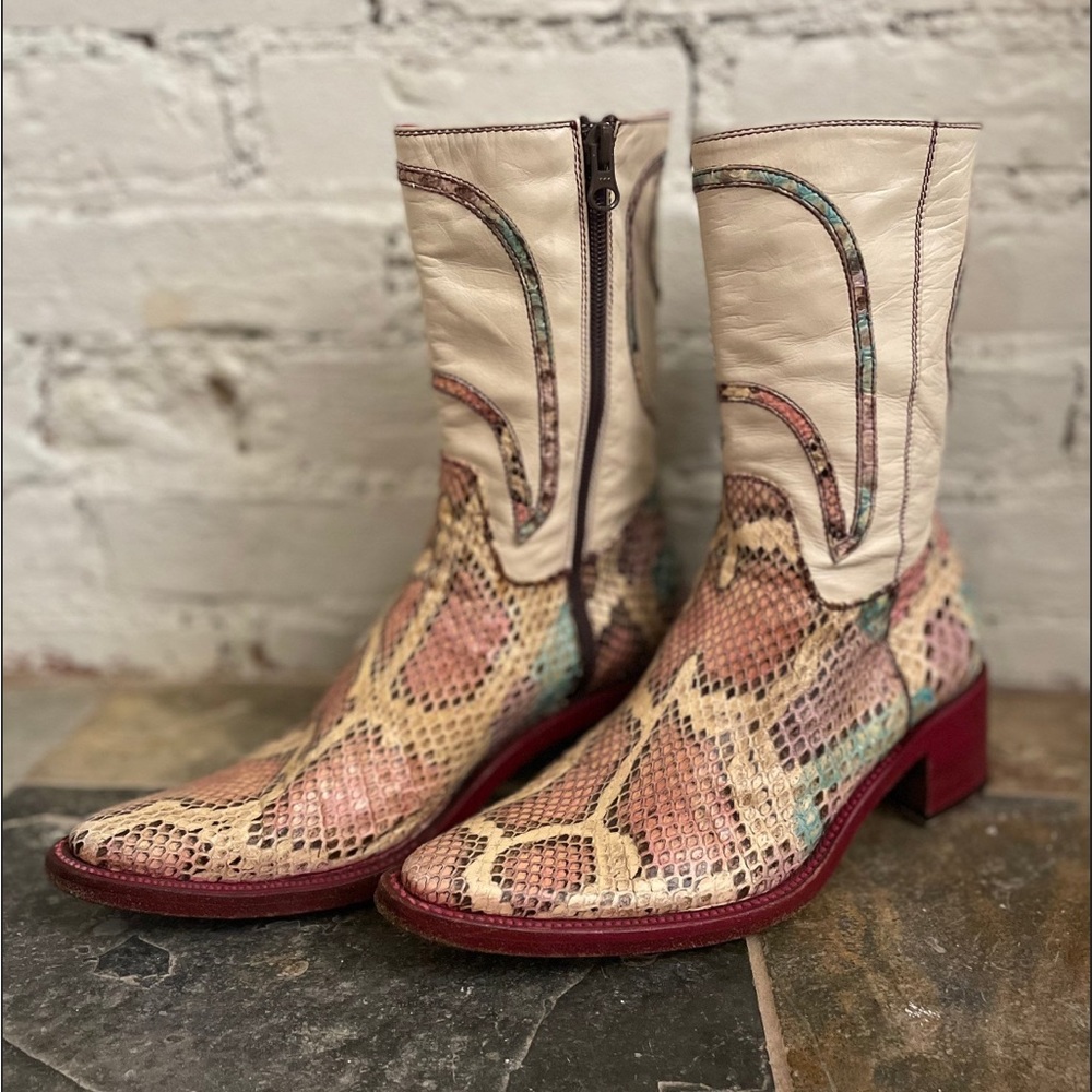 Vintage Snakeskin Cowboy Boots